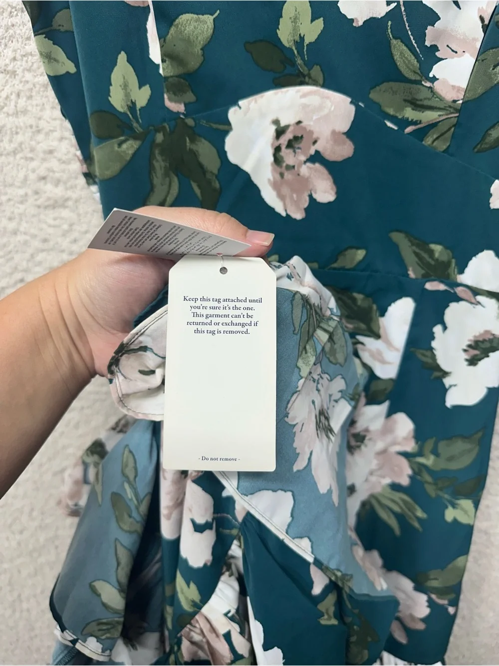 Abercrombie & Fitch Floral Tiered Ruffle Midi Dress Teal XS Petite NWT